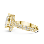Gold 2Ct Pave Twist Pear Lab Grown Diamond Zyaris Ring