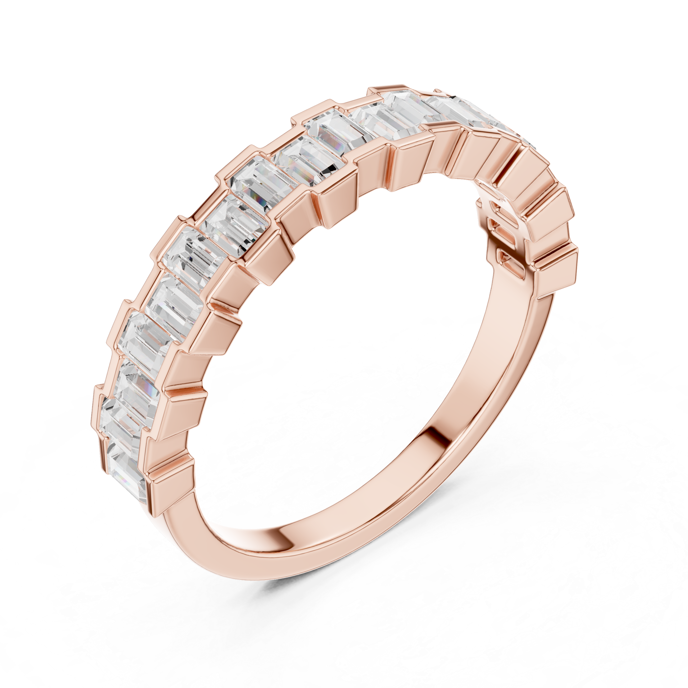 Gold Eternity Baguette Band Lab Grown Diamond Azora Ring