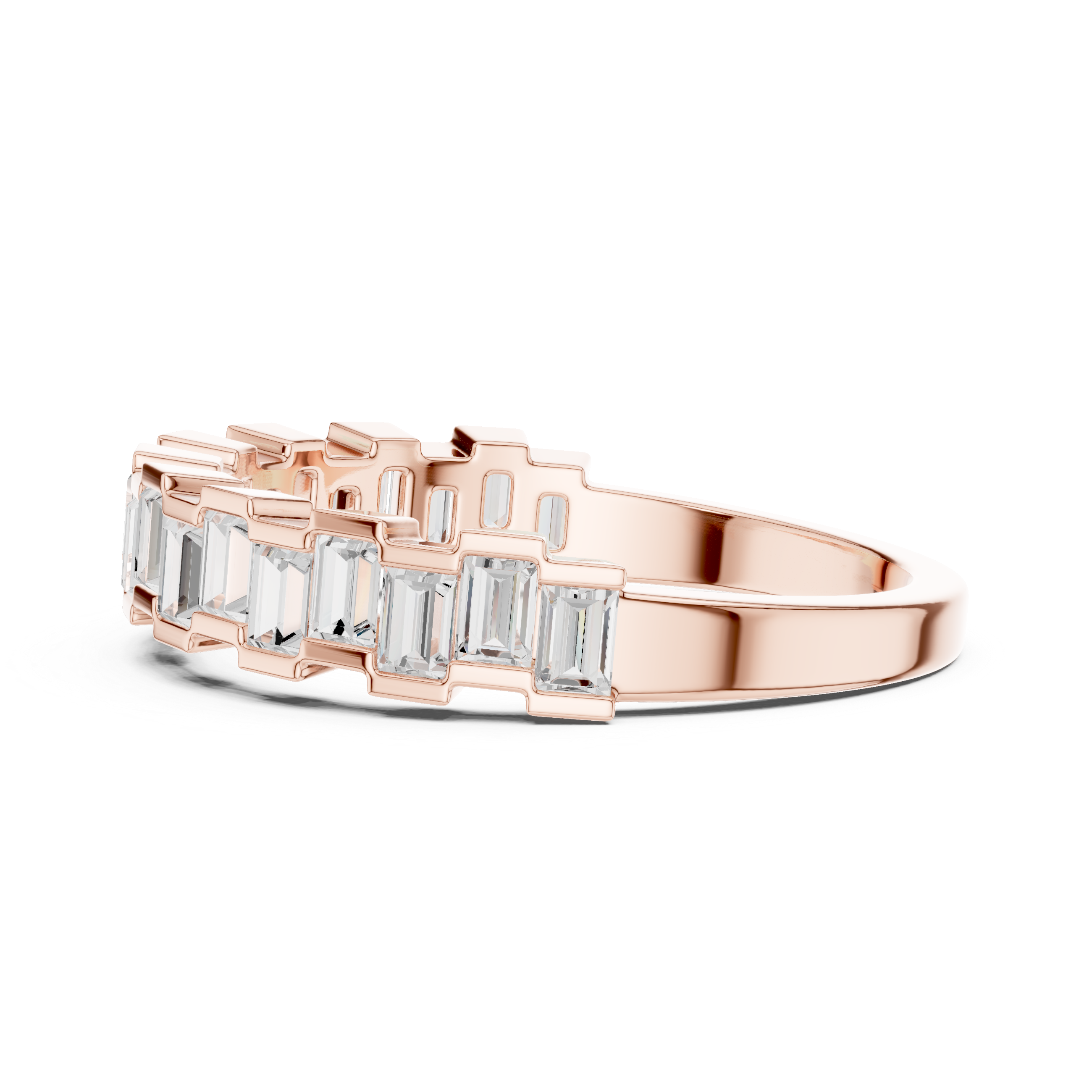 Gold Eternity Baguette Band Lab Grown Diamond Azora Ring