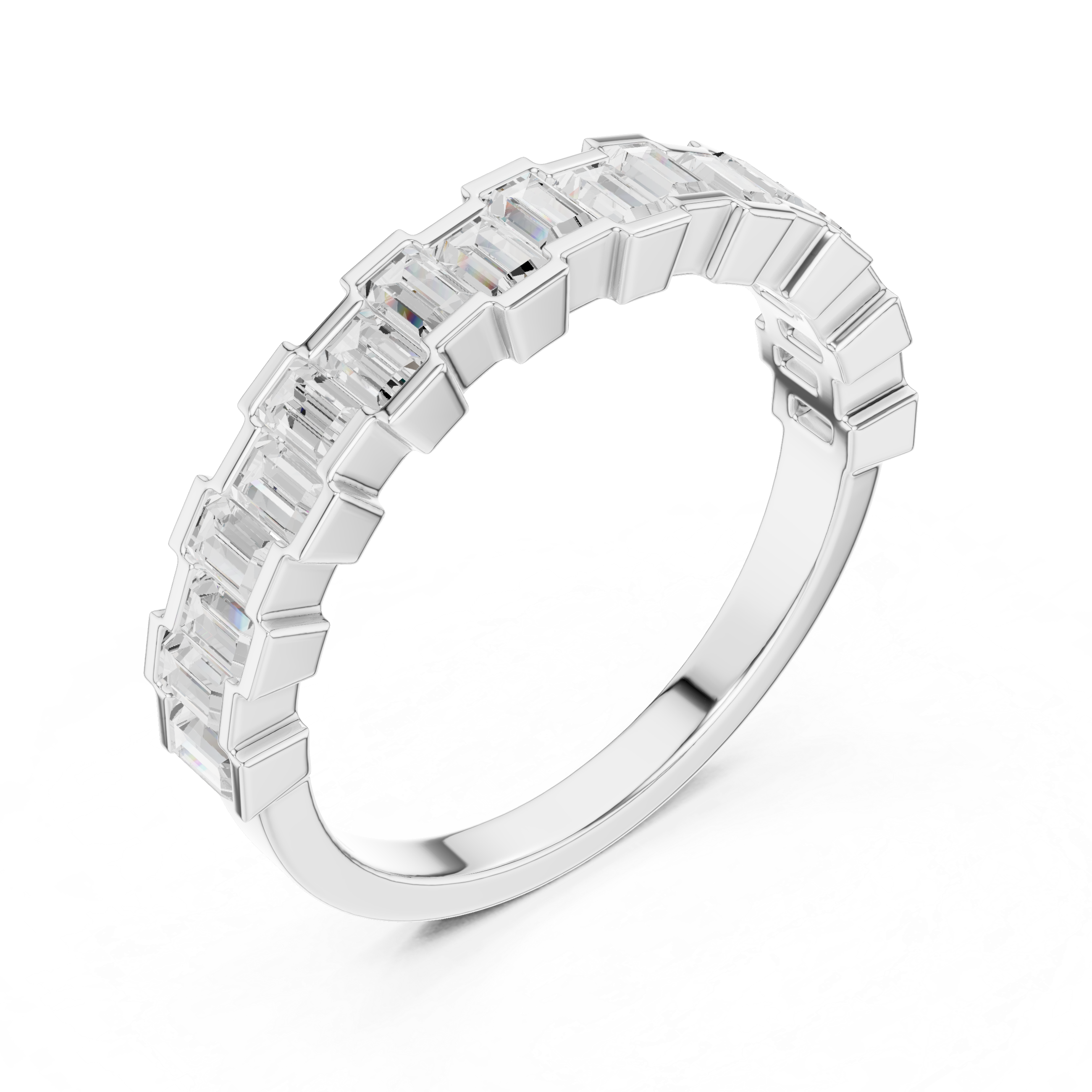 Gold Eternity Baguette Band Lab Grown Diamond Azora Ring