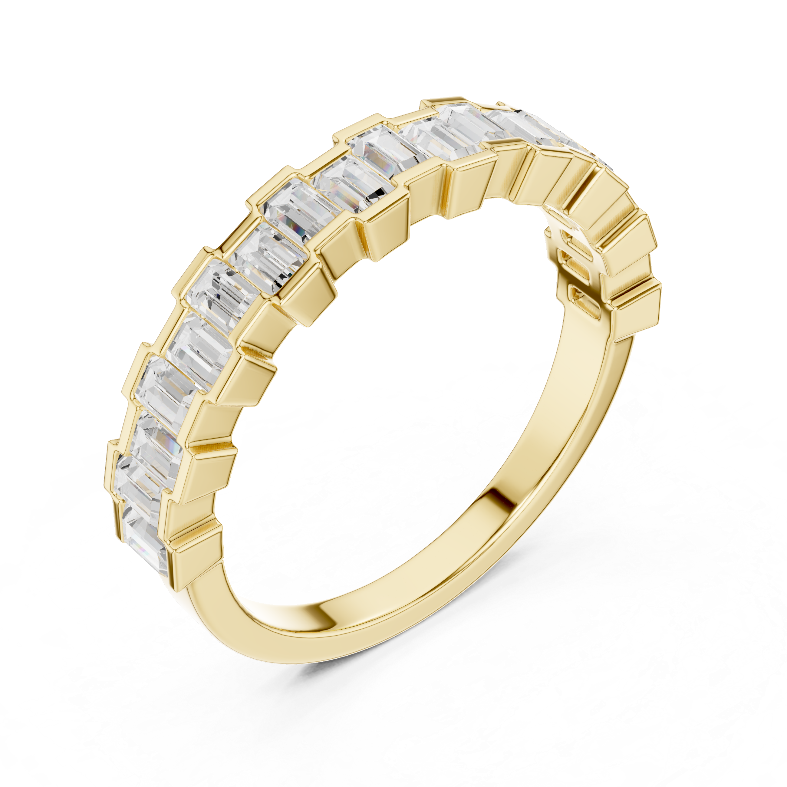 Gold Eternity Baguette Band Lab Grown Diamond Azora Ring