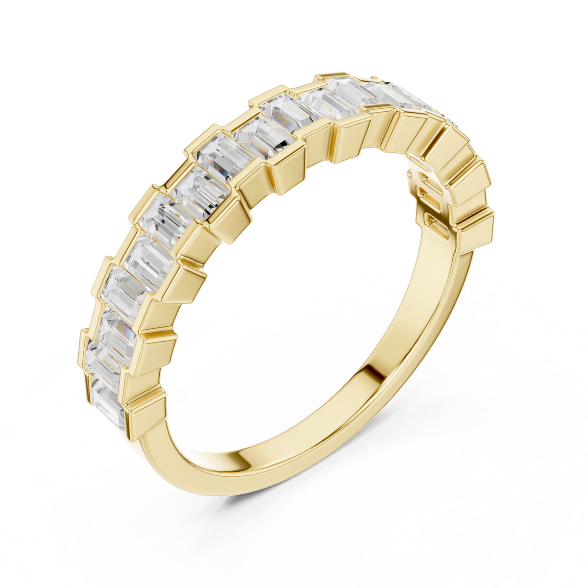 Gold Eternity Baguette Band Lab Grown Diamond Azora Ring