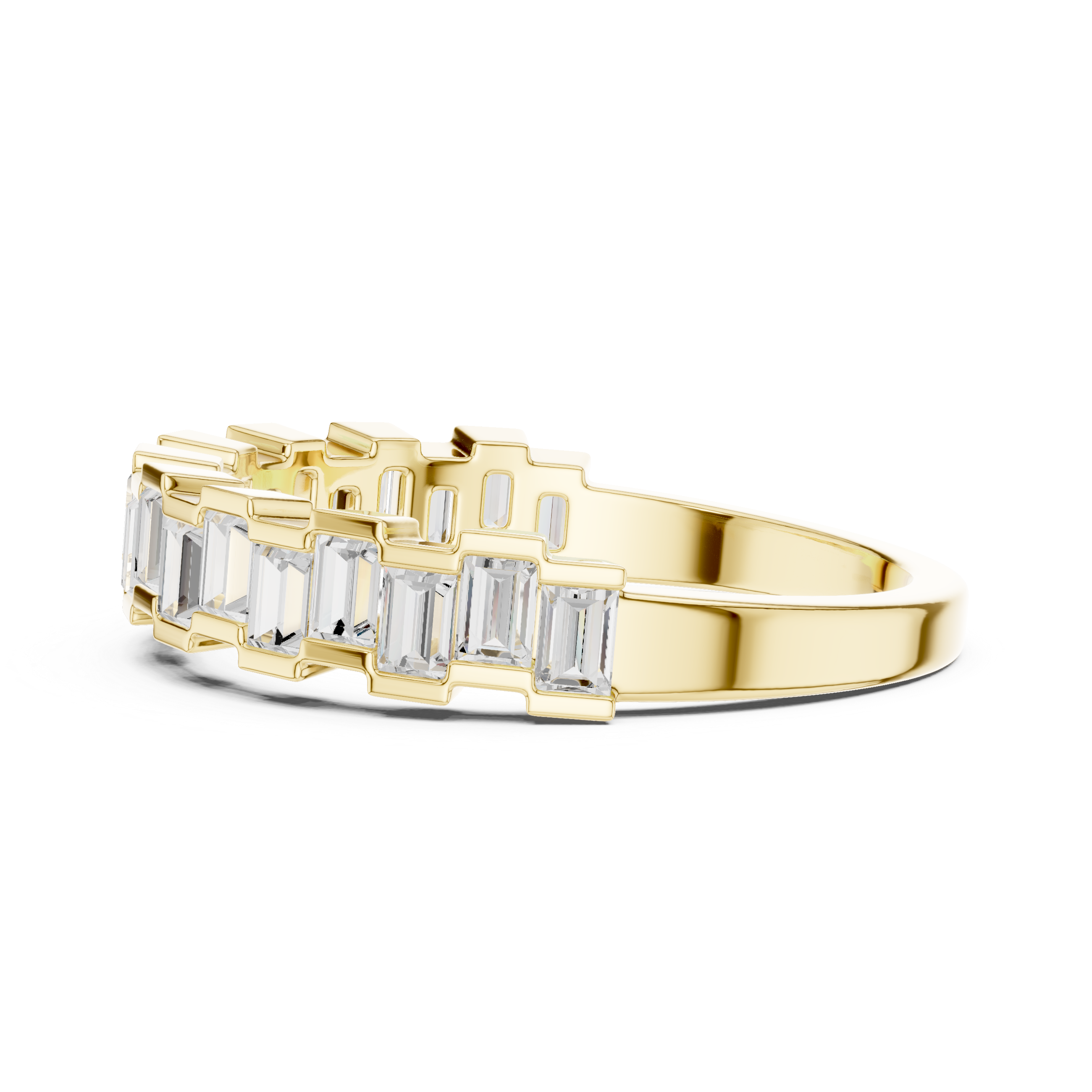 Gold Eternity Baguette Band Lab Grown Diamond Azora Ring