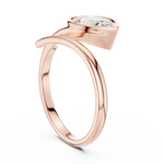 Gold 1Ct Solitaire Bezel Pear Lab Grown Diamond Oryxe Ring