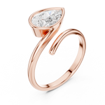 Gold 1Ct Solitaire Bezel Pear Lab Grown Diamond Oryxe Ring