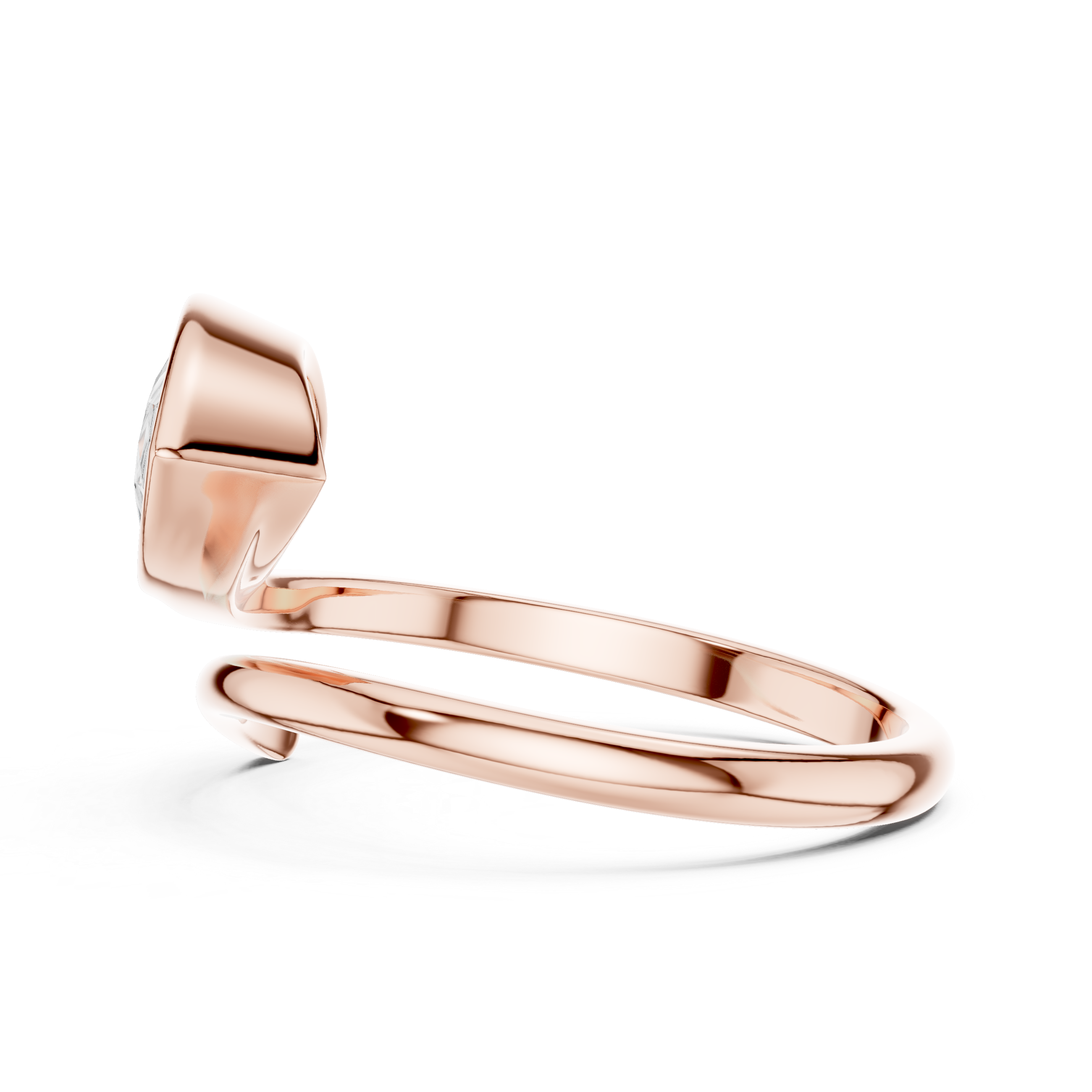 Gold 1Ct Solitaire Bezel Pear Lab Grown Diamond Oryxe Ring