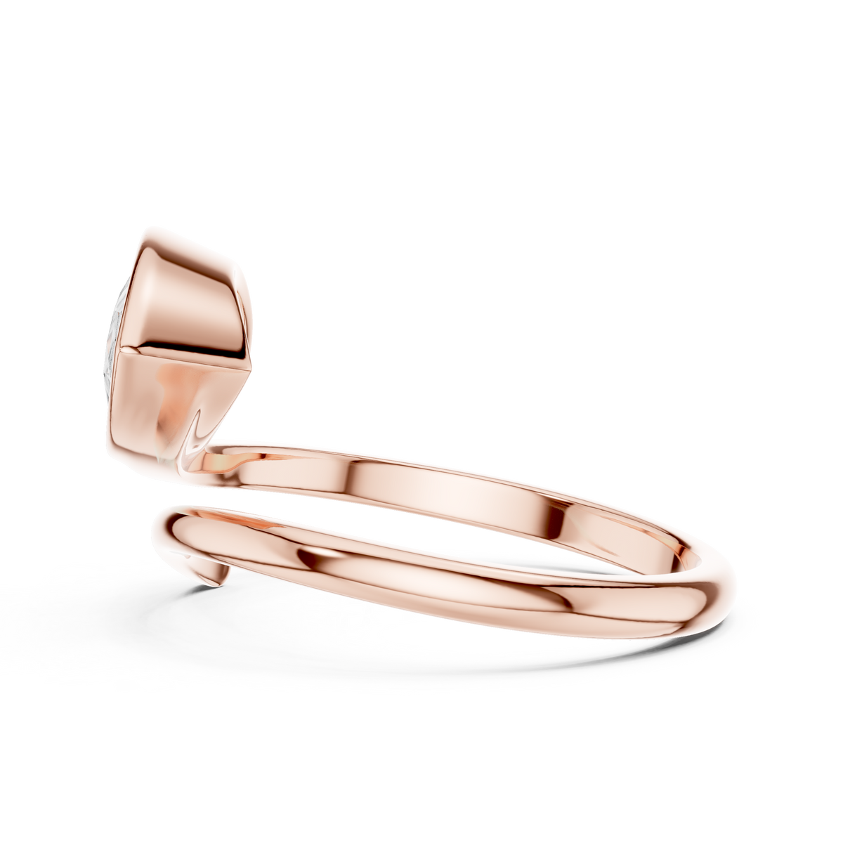 Gold 1Ct Solitaire Bezel Pear Lab Grown Diamond Oryxe Ring