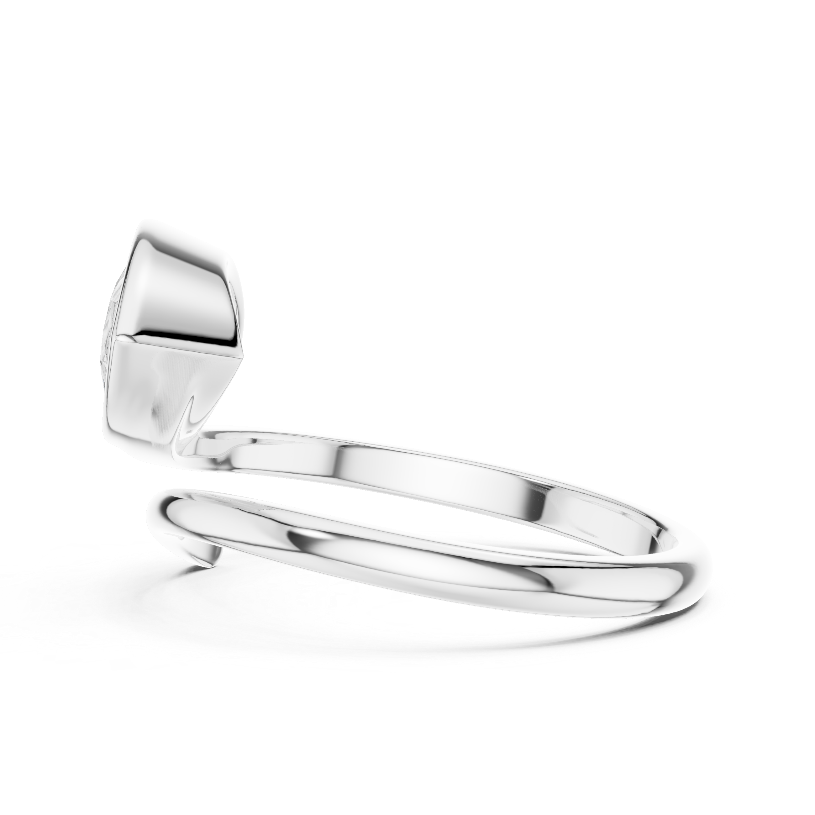 Gold 1Ct Solitaire Bezel Pear Lab Grown Diamond Oryxe Ring
