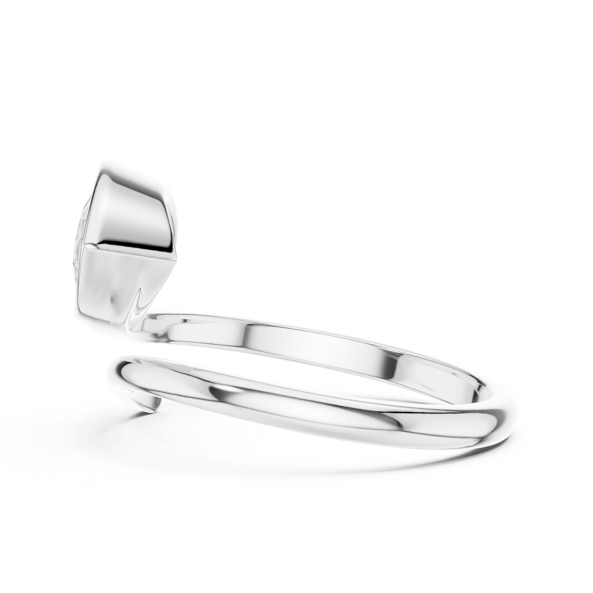 Gold 1Ct Solitaire Bezel Pear Lab Grown Diamond Oryxe Ring