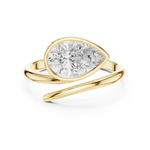 Gold 1Ct Solitaire Bezel Pear Lab Grown Diamond Oryxe Ring