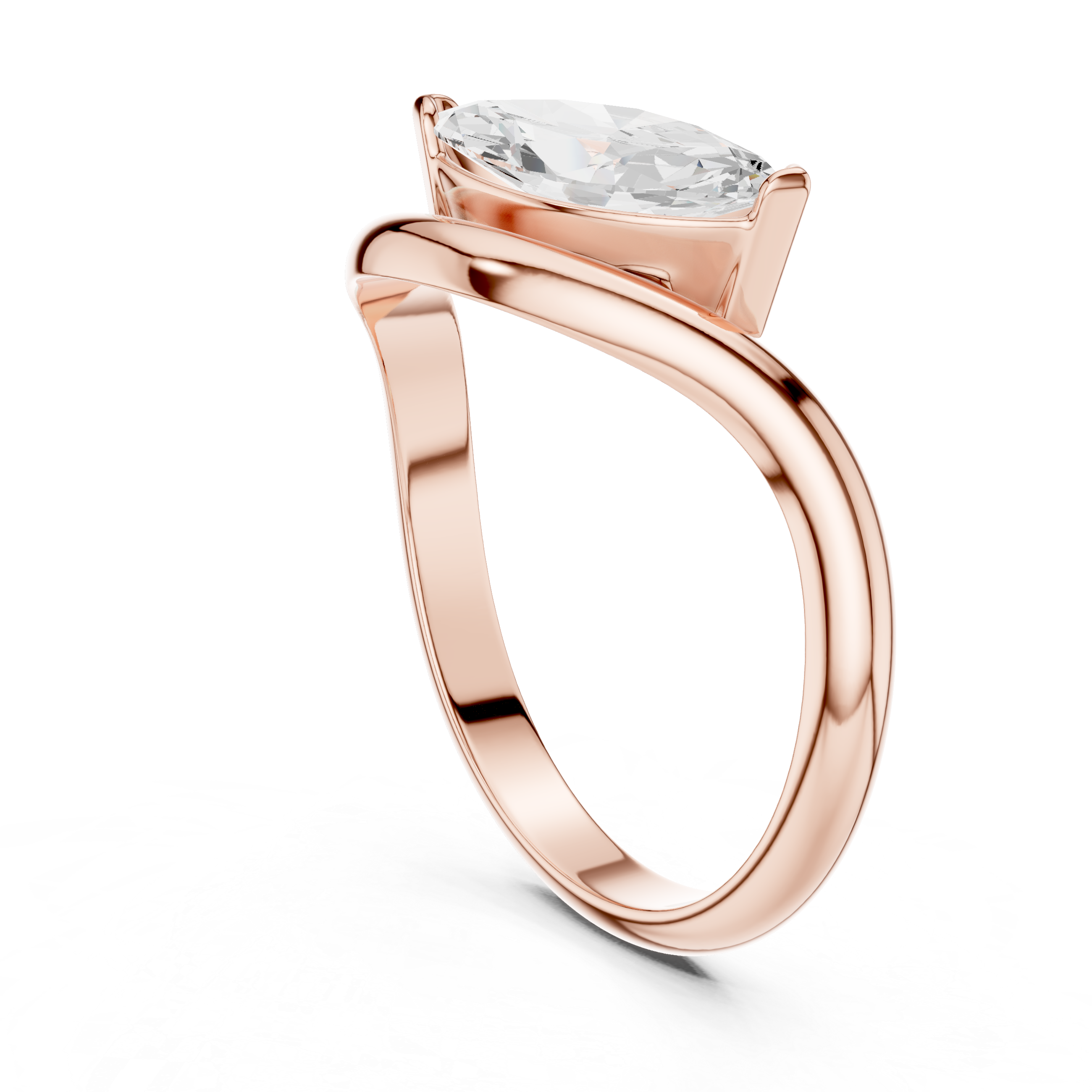 Gold Solitaire Marquise Lab Grown Diamond Arlen Ring