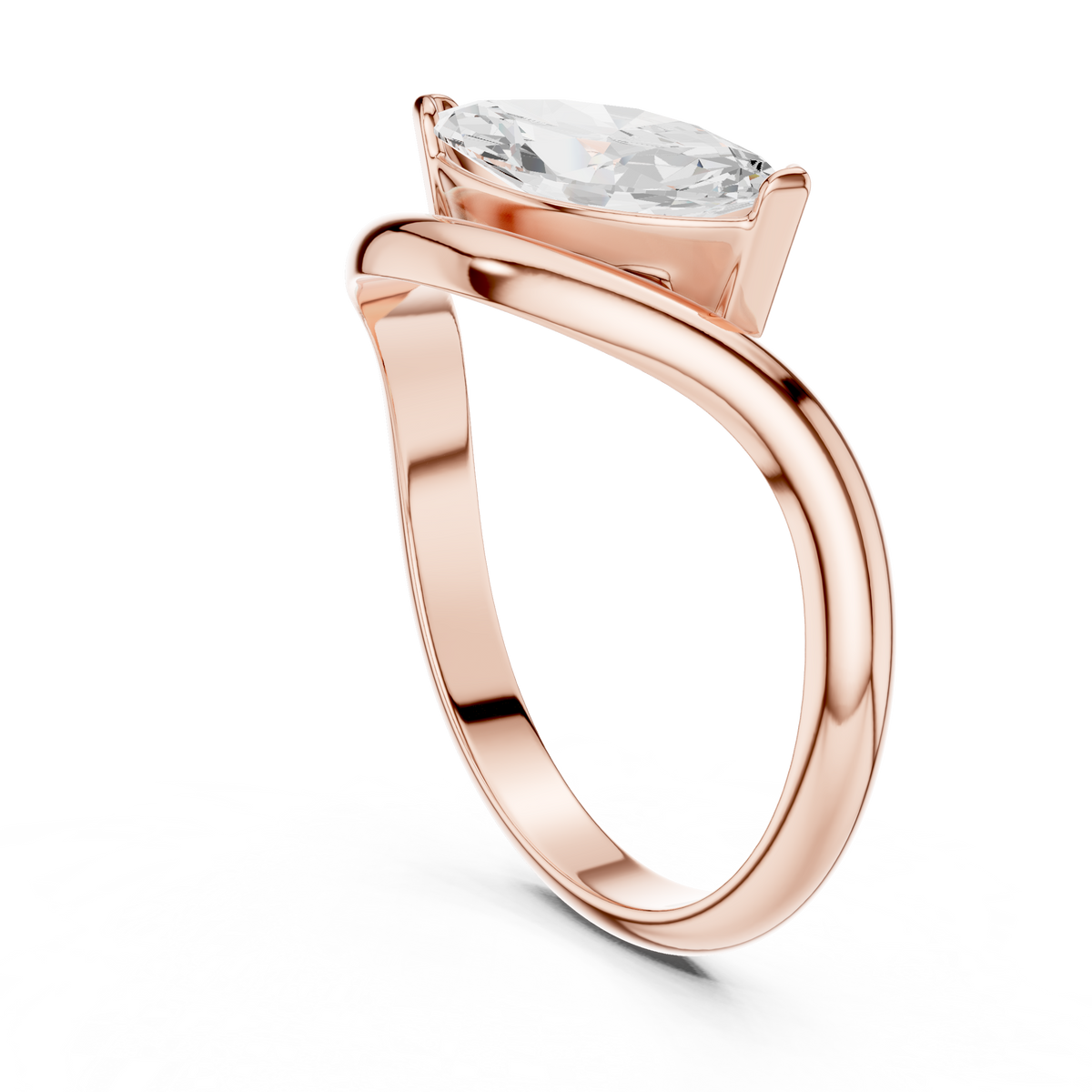 Gold Solitaire Marquise Lab Grown Diamond Arlen Ring