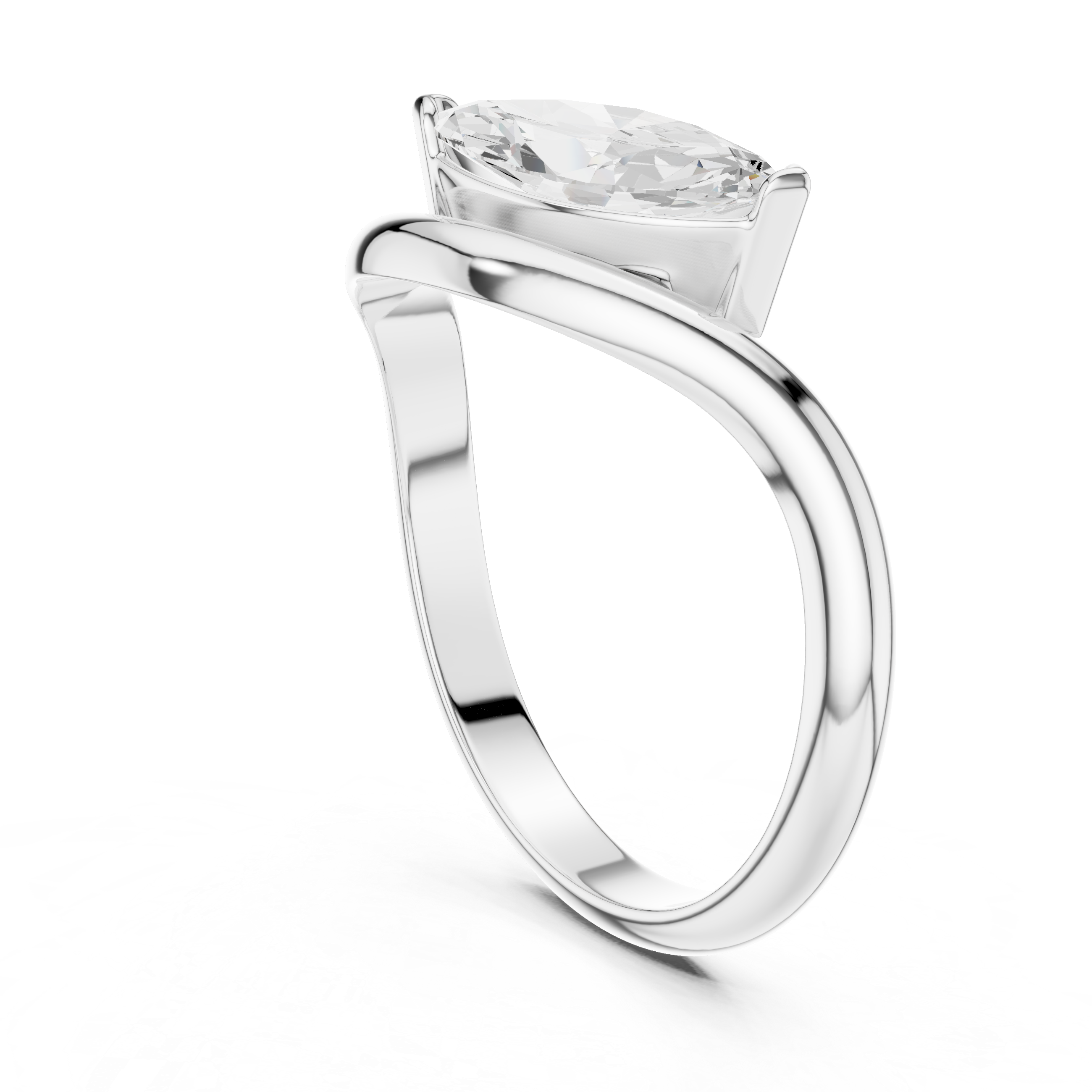 Gold Solitaire Marquise Lab Grown Diamond Arlen Ring