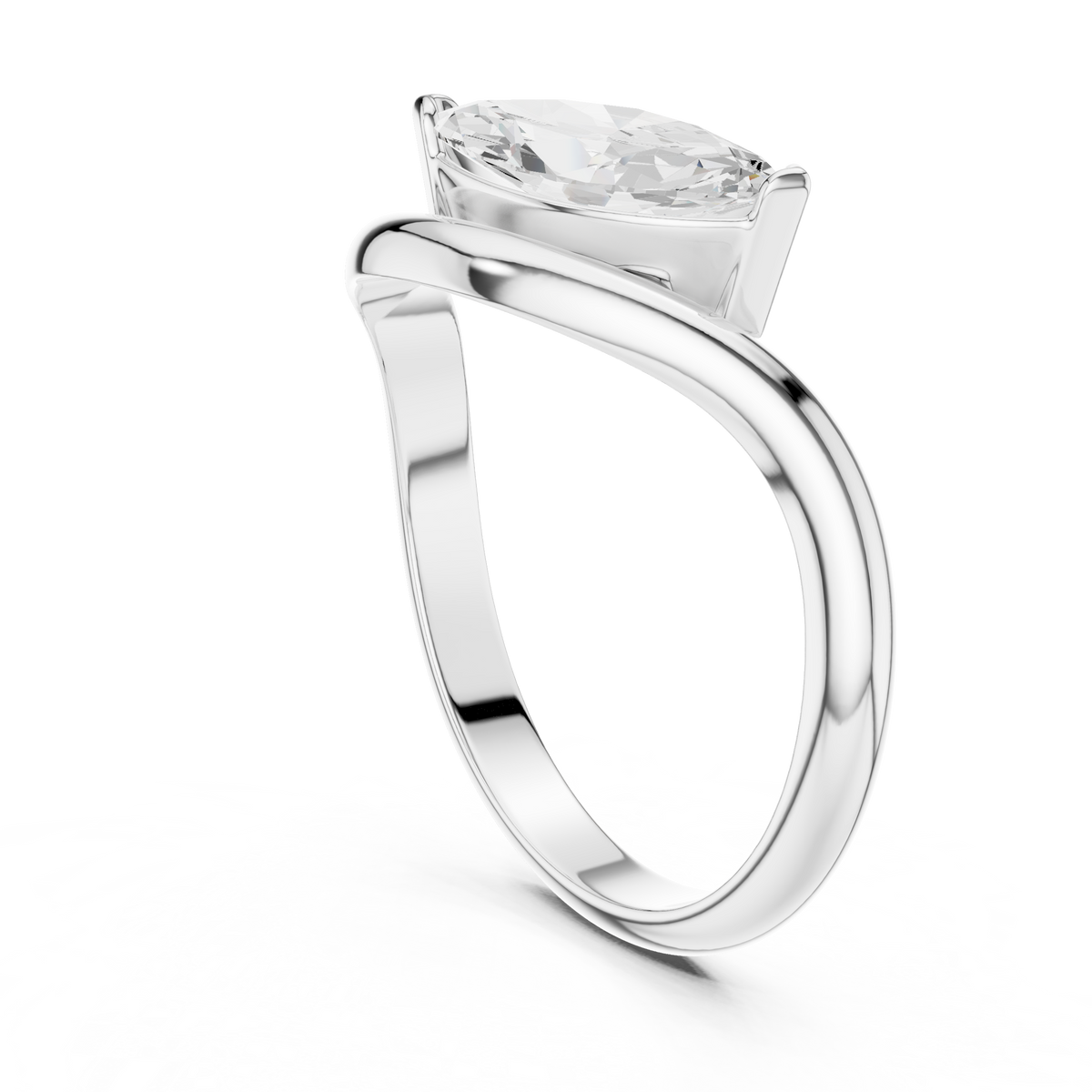 Gold Solitaire Marquise Lab Grown Diamond Arlen Ring