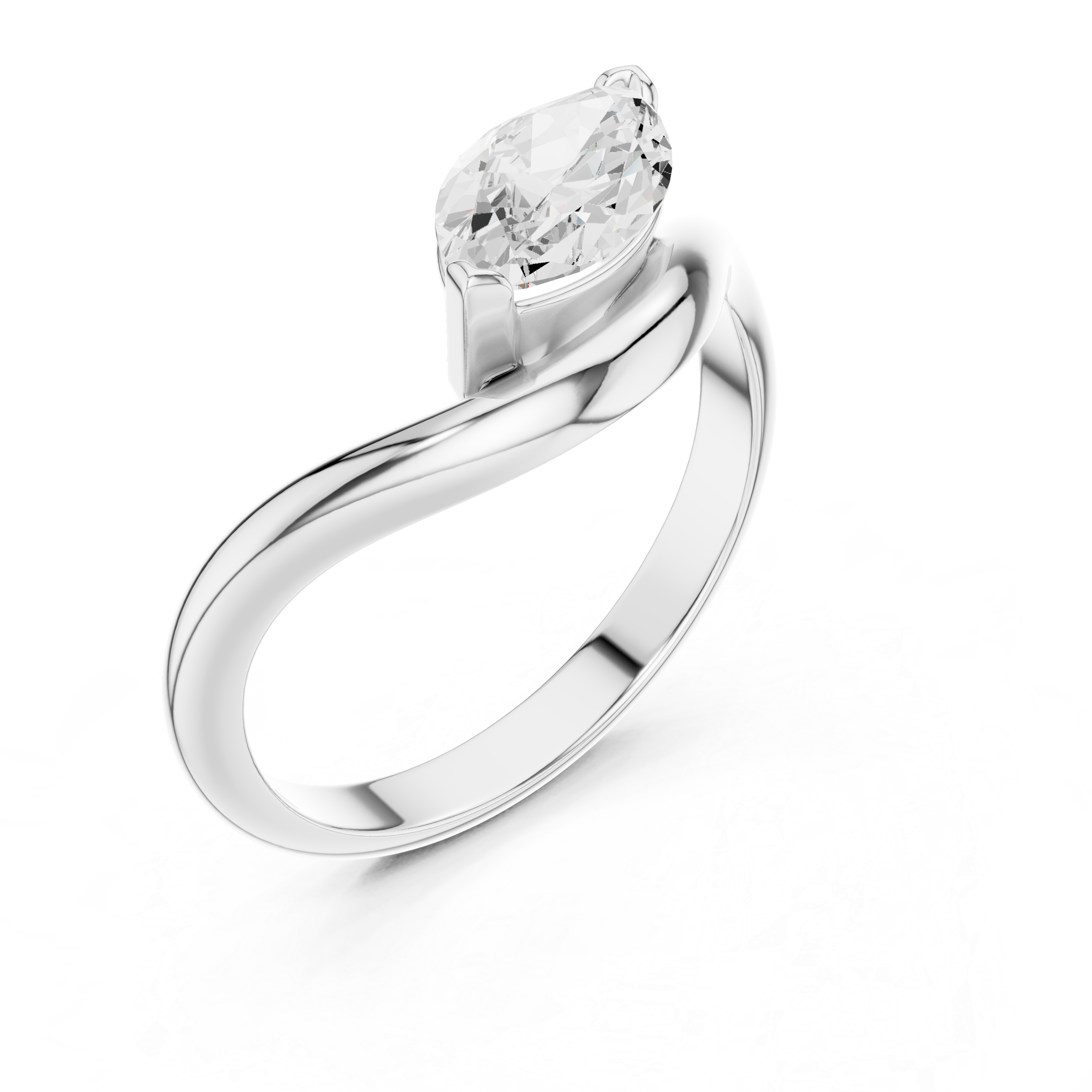 Gold Solitaire Marquise Lab Grown Diamond Arlen Ring
