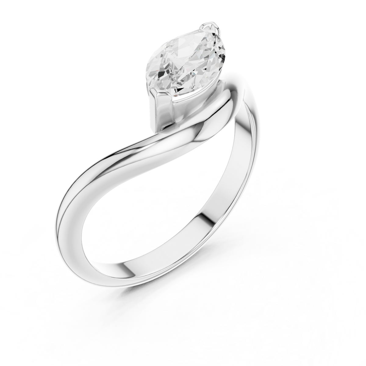 Gold Solitaire Marquise Lab Grown Diamond Arlen Ring