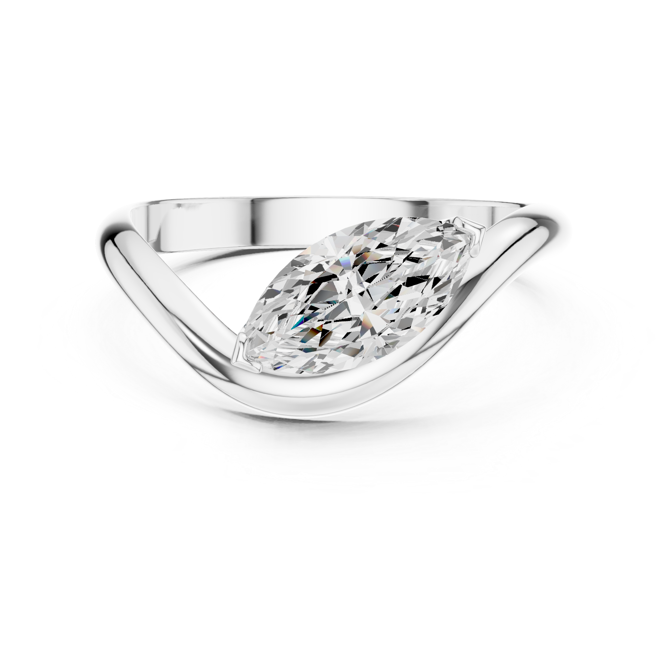 Gold Solitaire Marquise Lab Grown Diamond Arlen Ring