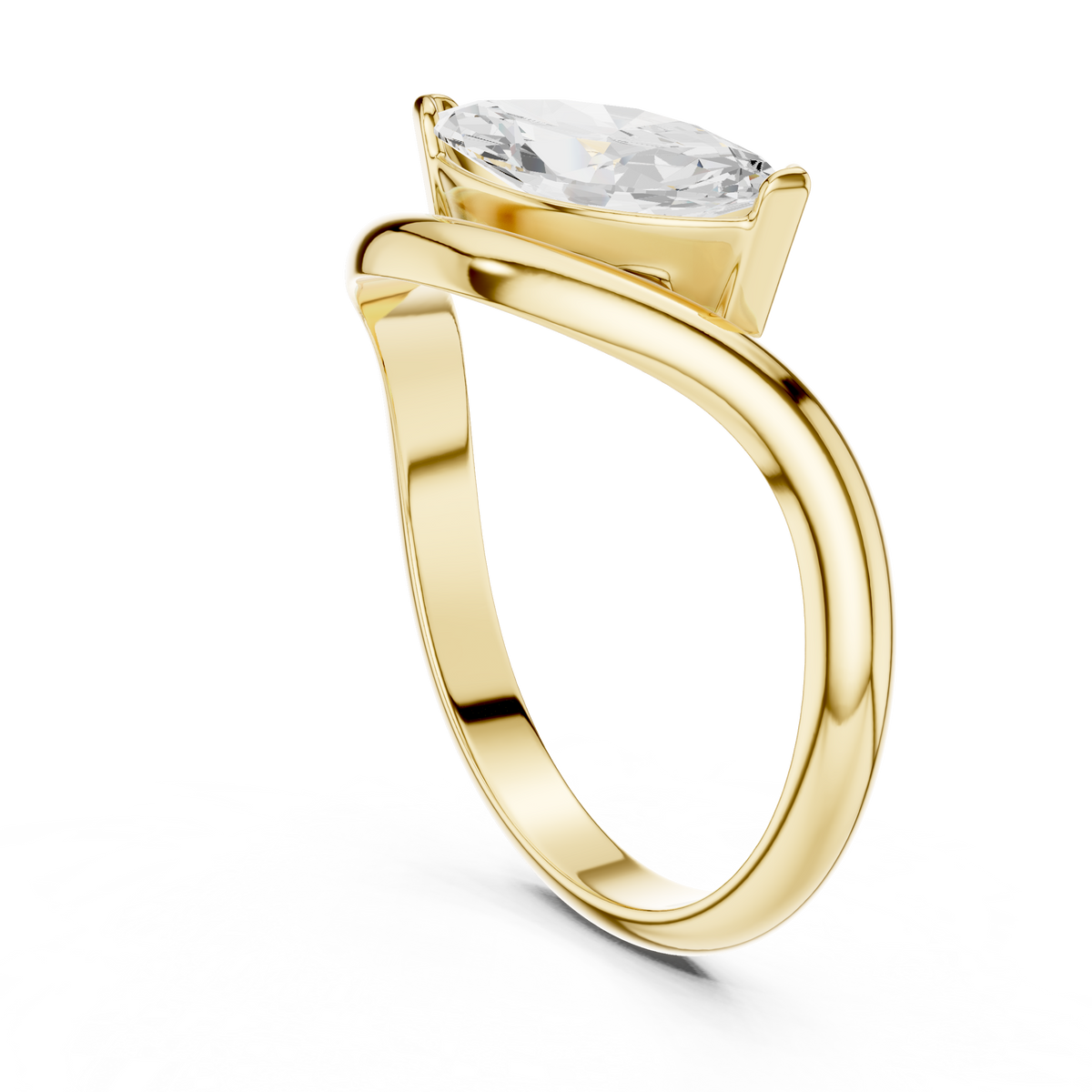 Gold Solitaire Marquise Lab Grown Diamond Arlen Ring