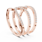 Gold Spiral Pave Band Round Lab Grown Diamond Aurexa Ring