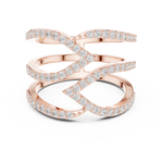 Gold Spiral Pave Band Round Lab Grown Diamond Aurexa Ring