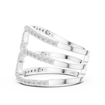 Gold Spiral Pave Band Round Lab Grown Diamond Aurexa Ring