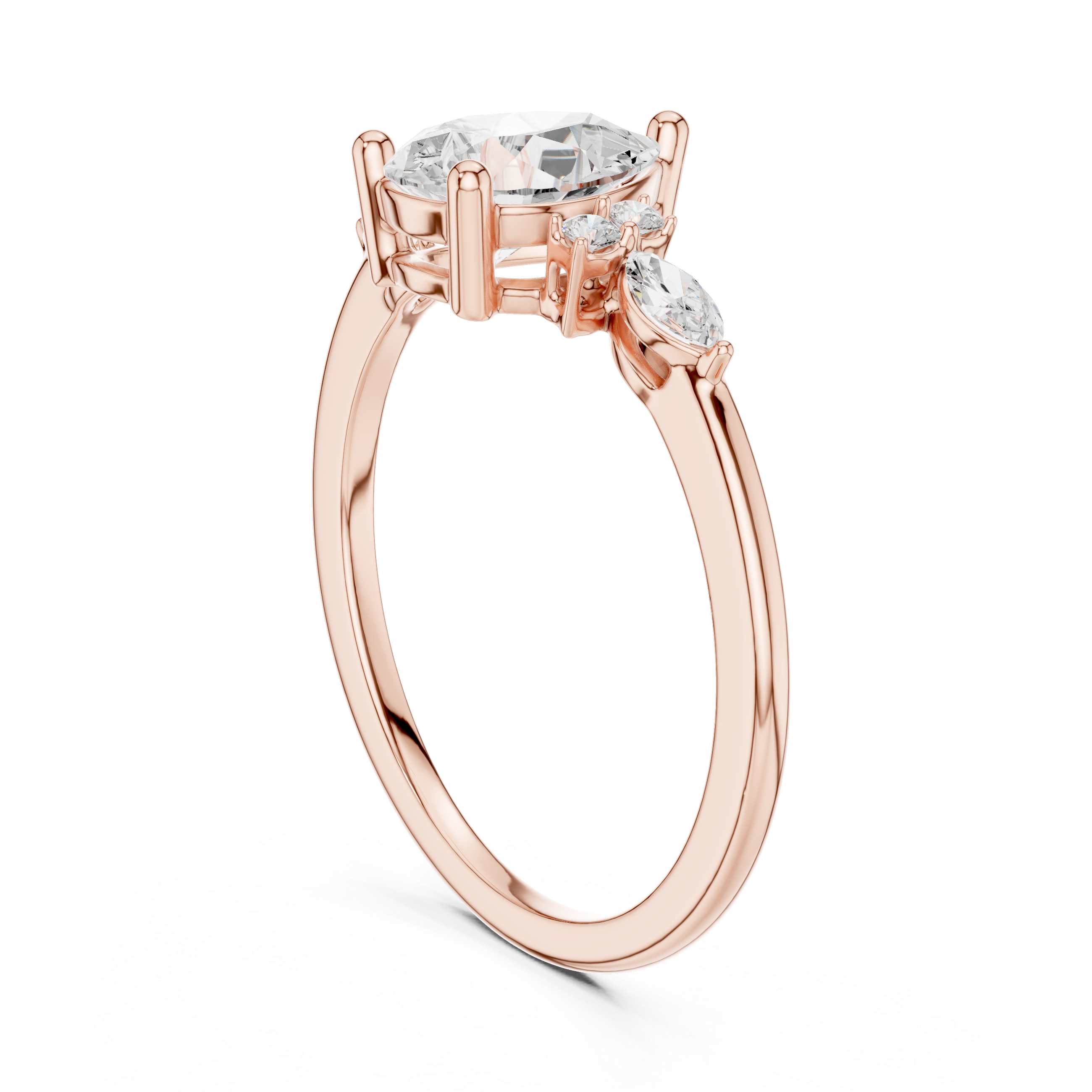 Gold 1Ct Prong Pear Lab Grown Diamond Ilvyn Ring