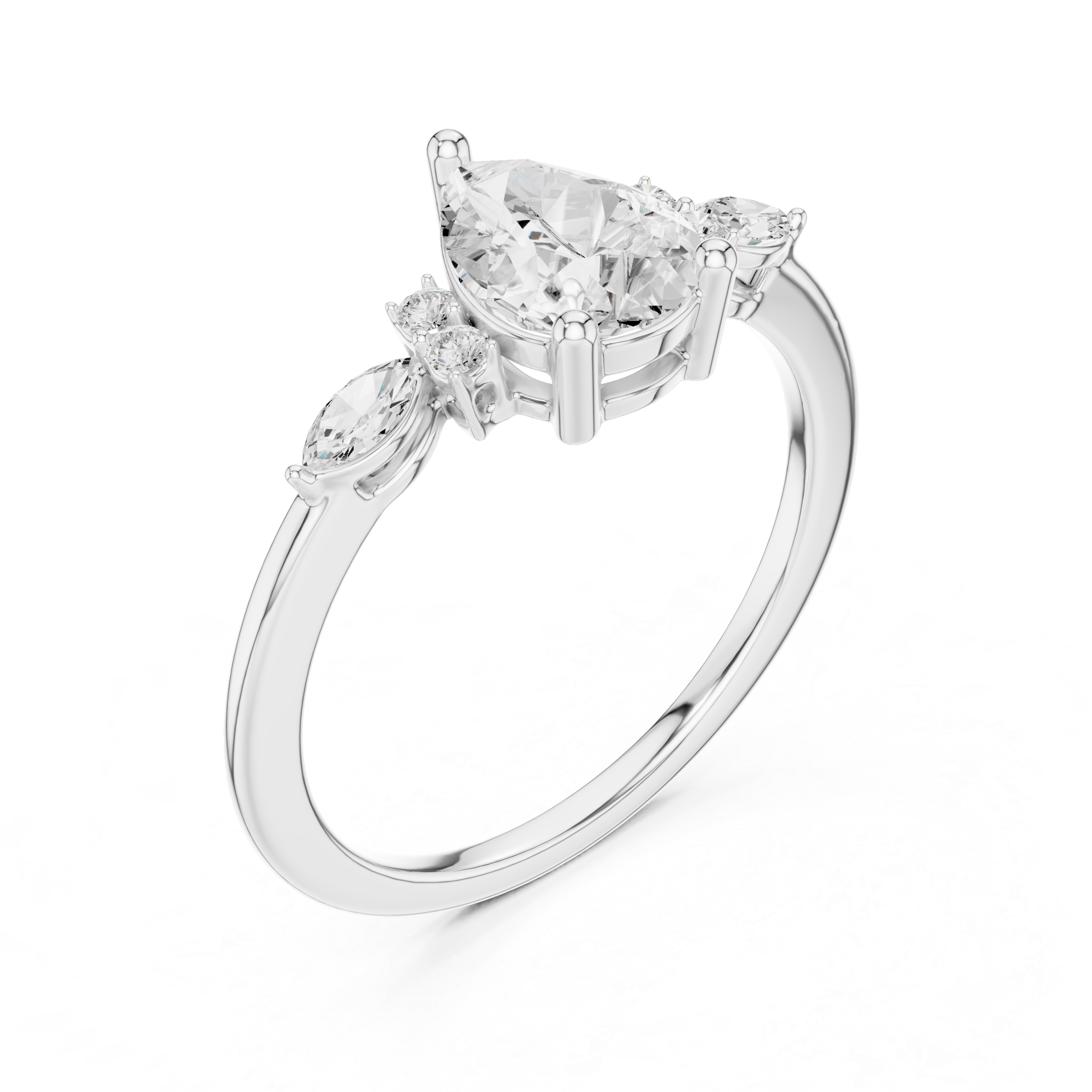 Gold 1Ct Prong Pear Lab Grown Diamond Ilvyn Ring
