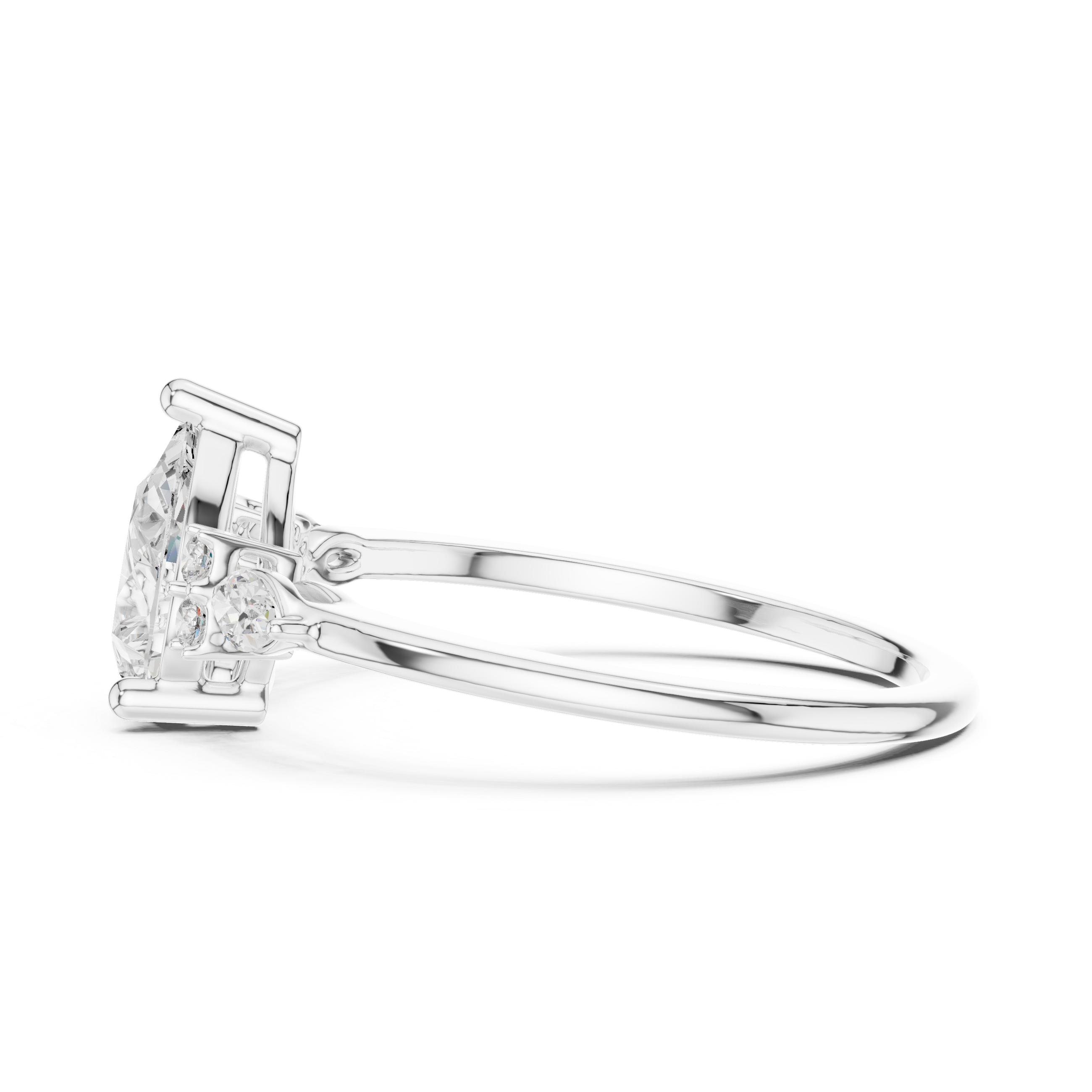 Gold 1Ct Prong Pear Lab Grown Diamond Ilvyn Ring