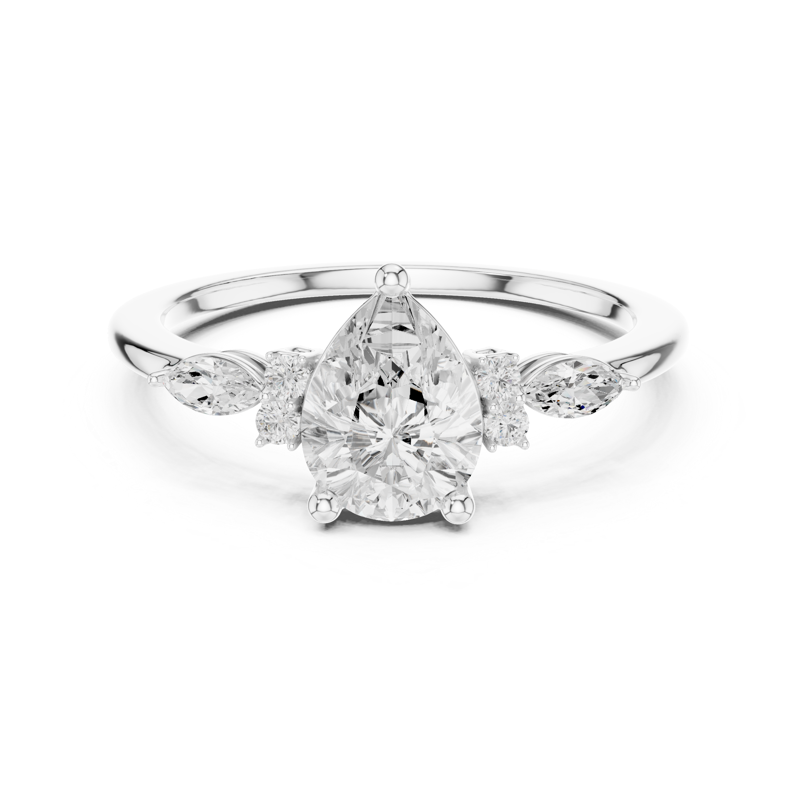 Gold 1Ct Prong Pear Lab Grown Diamond Ilvyn Ring