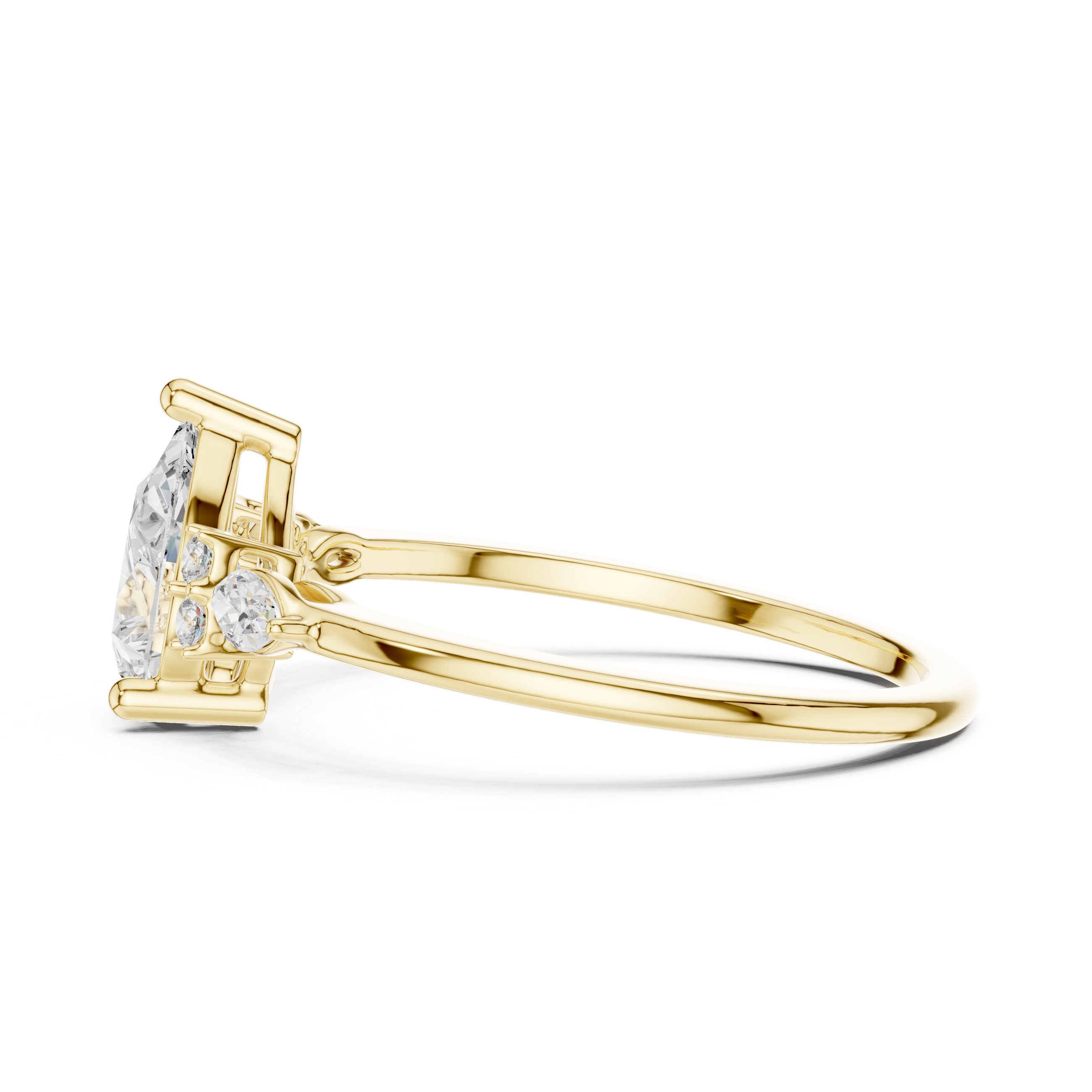 Gold 1Ct Prong Pear Lab Grown Diamond Ilvyn Ring