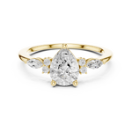 Gold 1Ct Prong Pear Lab Grown Diamond Ilvyn Ring