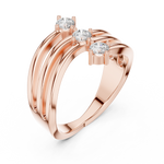 Gold Open Band Round Lab Grown Diamond Ophira Ring