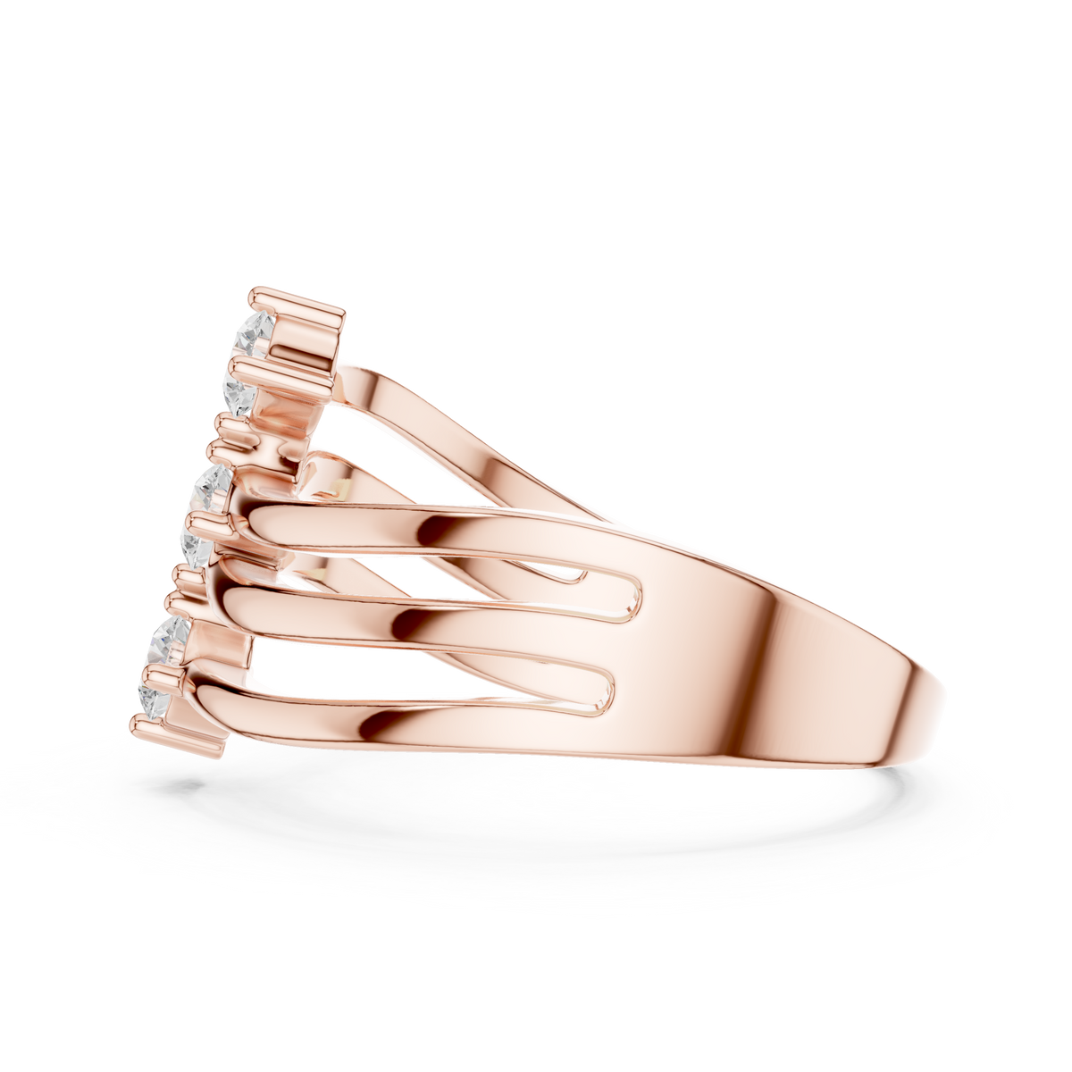 Gold Open Band Round Lab Grown Diamond Ophira Ring