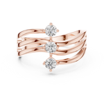 Gold Open Band Round Lab Grown Diamond Ophira Ring