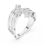 Gold Open Band Round Lab Grown Diamond Ophira Ring
