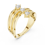Gold Open Band Round Lab Grown Diamond Ophira Ring
