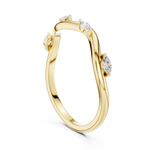 Gold Collet Band Marquise Lab Grown Diamond Lomix Ring