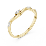 Gold Collet Band Marquise Lab Grown Diamond Lomix Ring