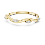 Gold Collet Band Marquise Lab Grown Diamond Lomix Ring