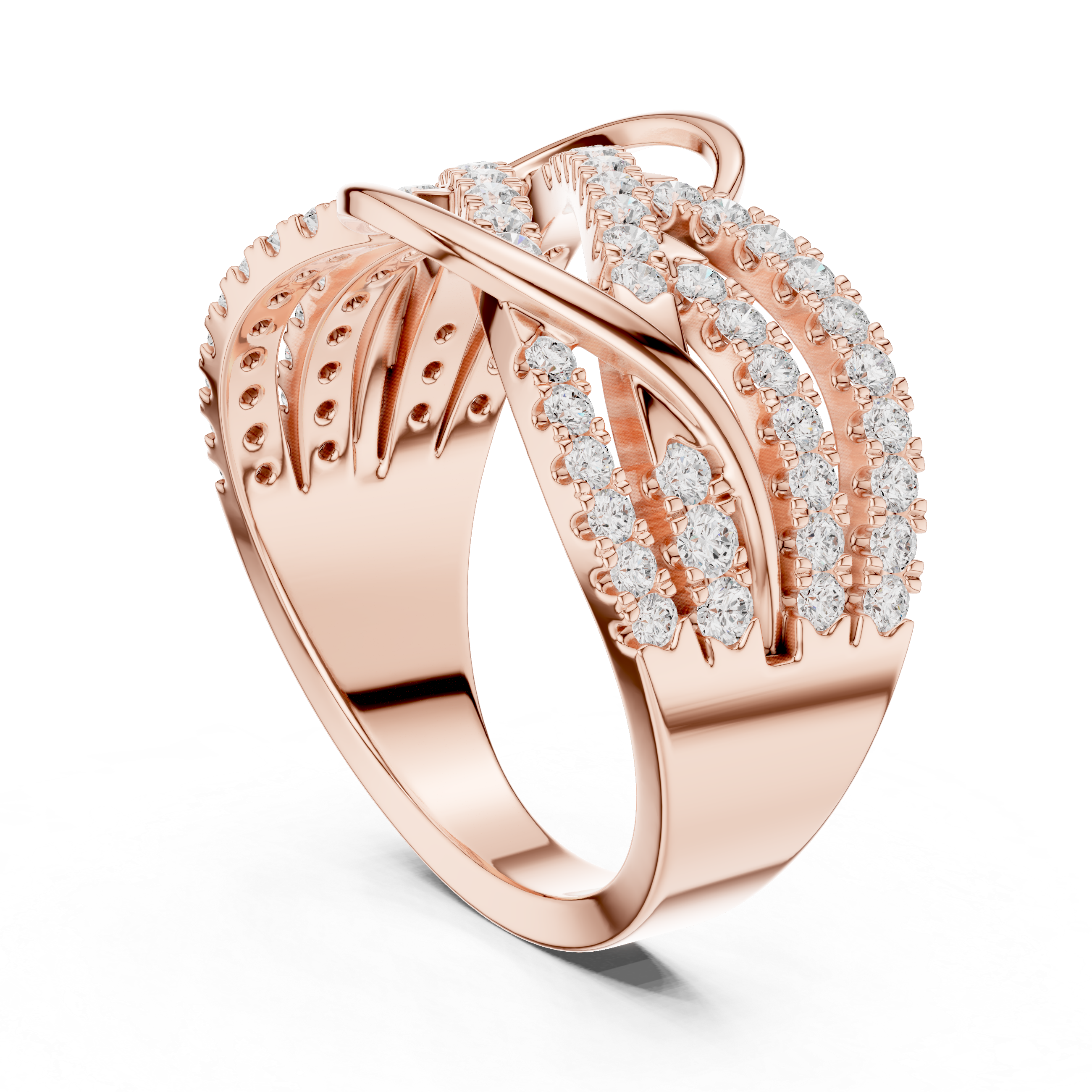 Gold Infinity Pave Round Lab Grown Diamond Seriq Ring