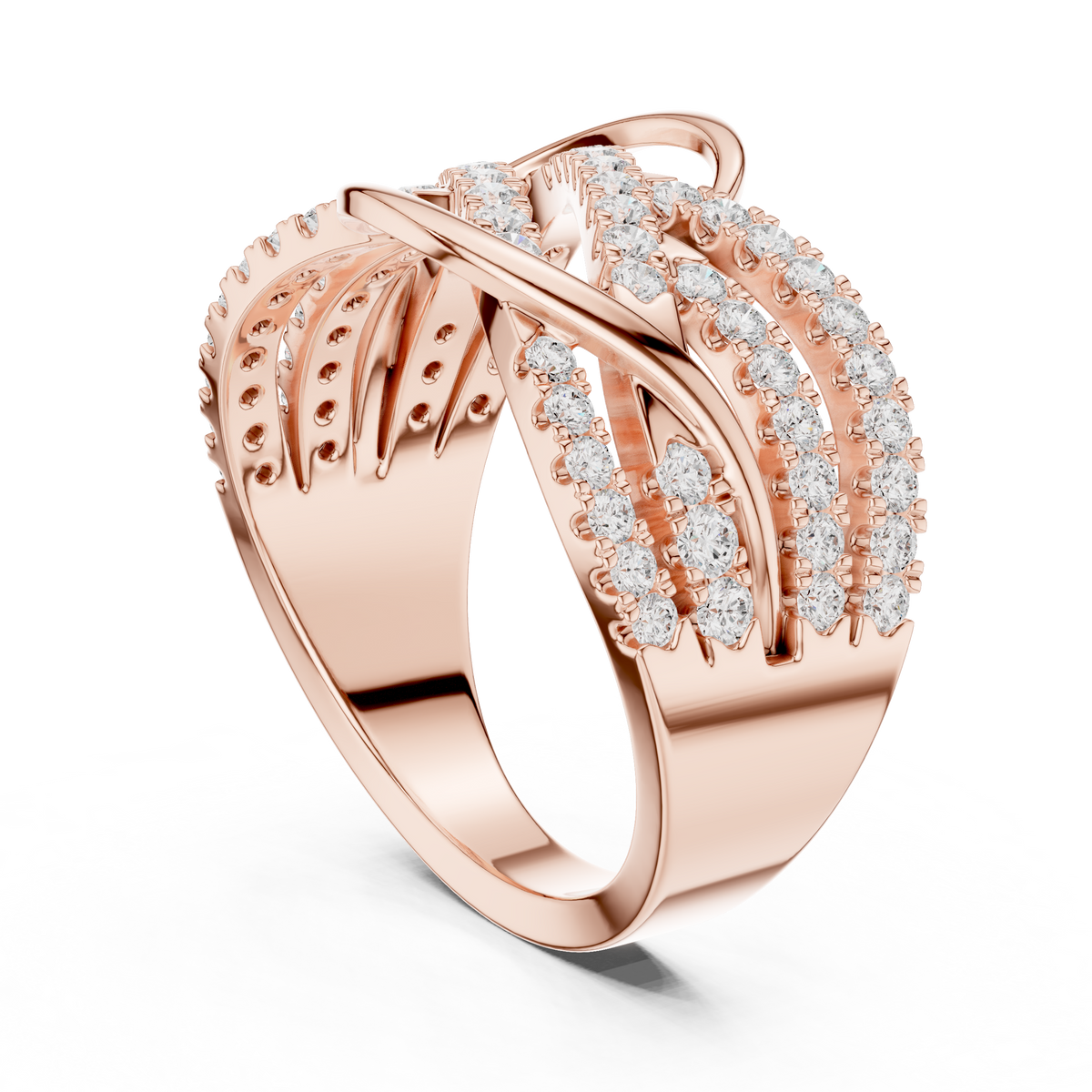 Gold Infinity Pave Round Lab Grown Diamond Seriq Ring