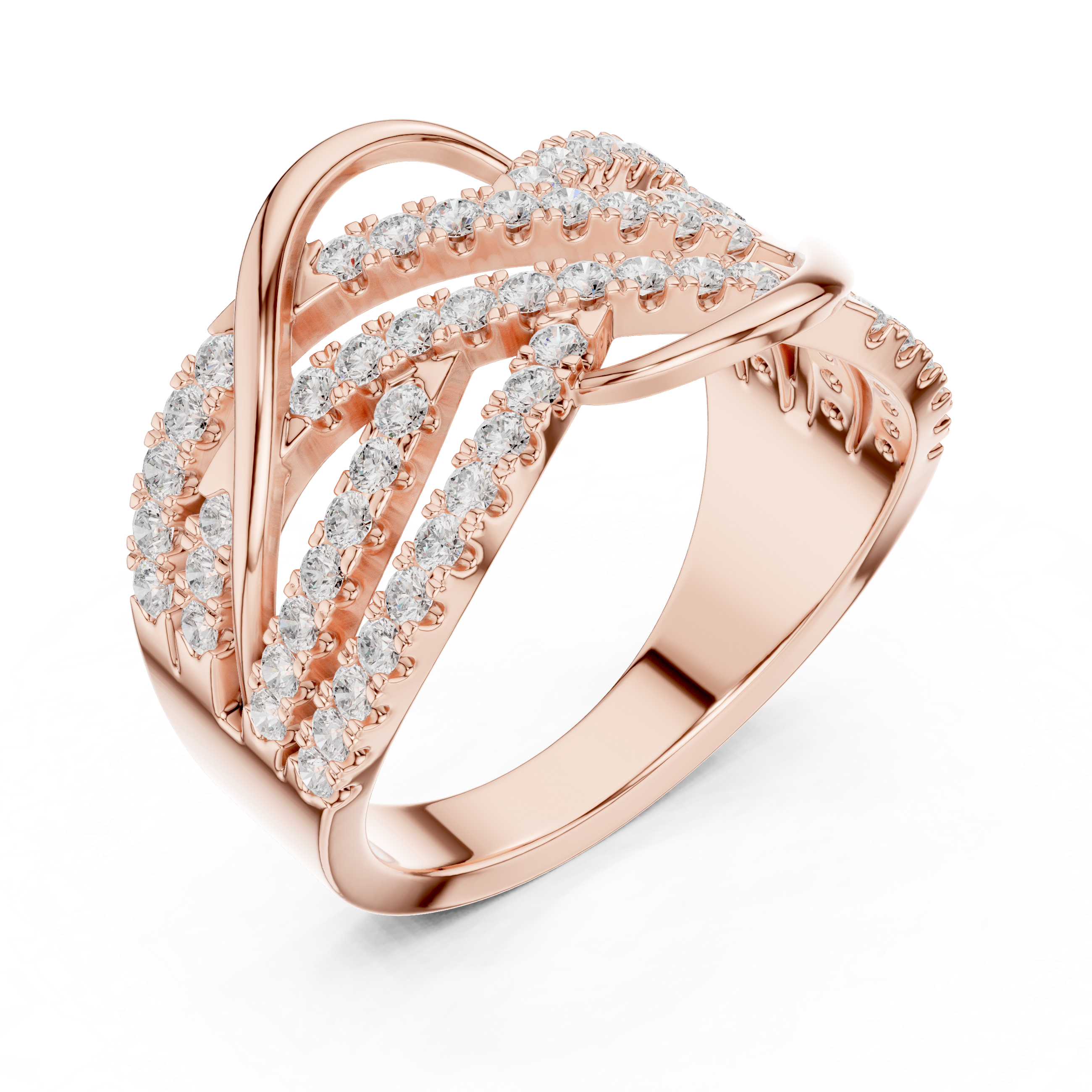 Gold Infinity Pave Round Lab Grown Diamond Seriq Ring