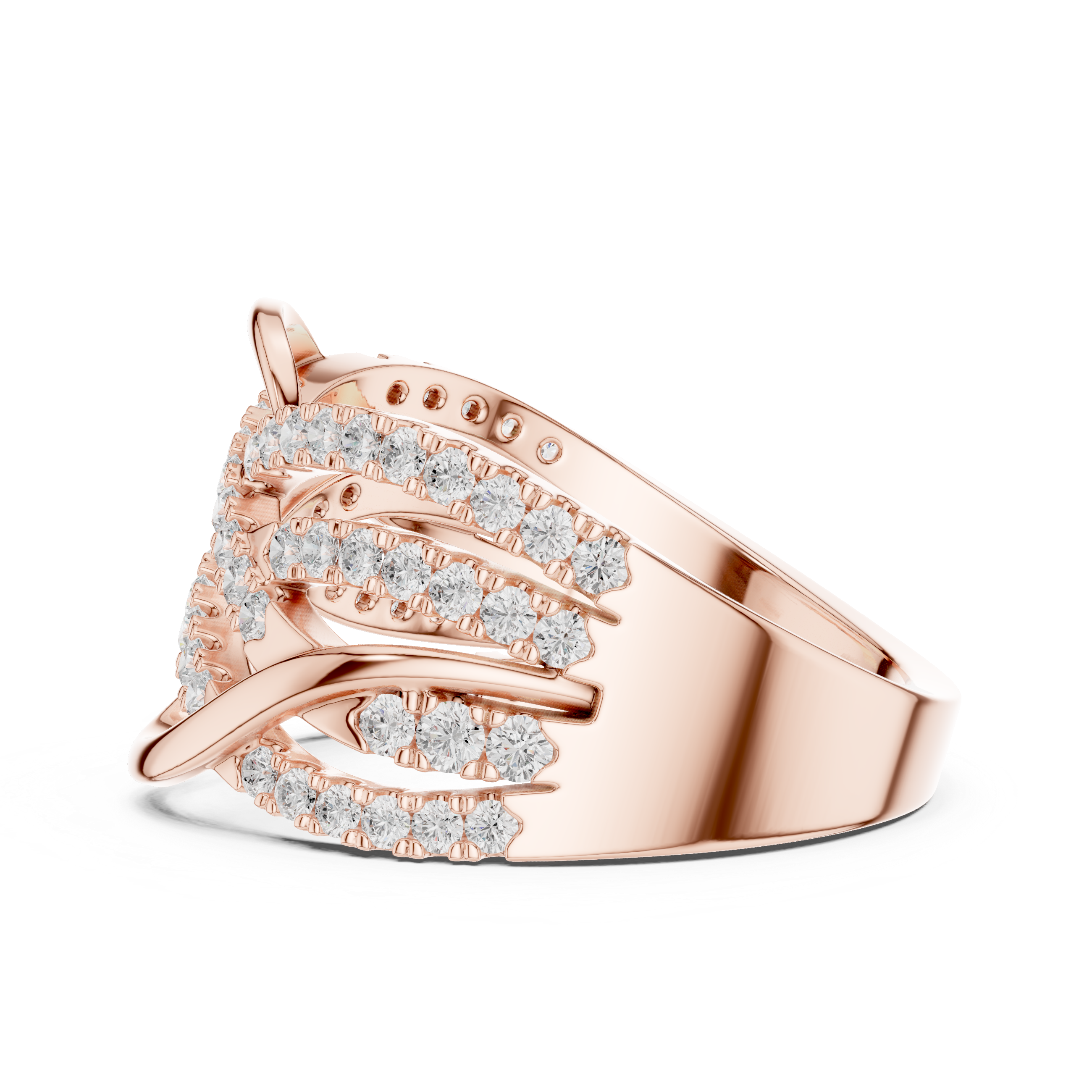 Gold Infinity Pave Round Lab Grown Diamond Seriq Ring