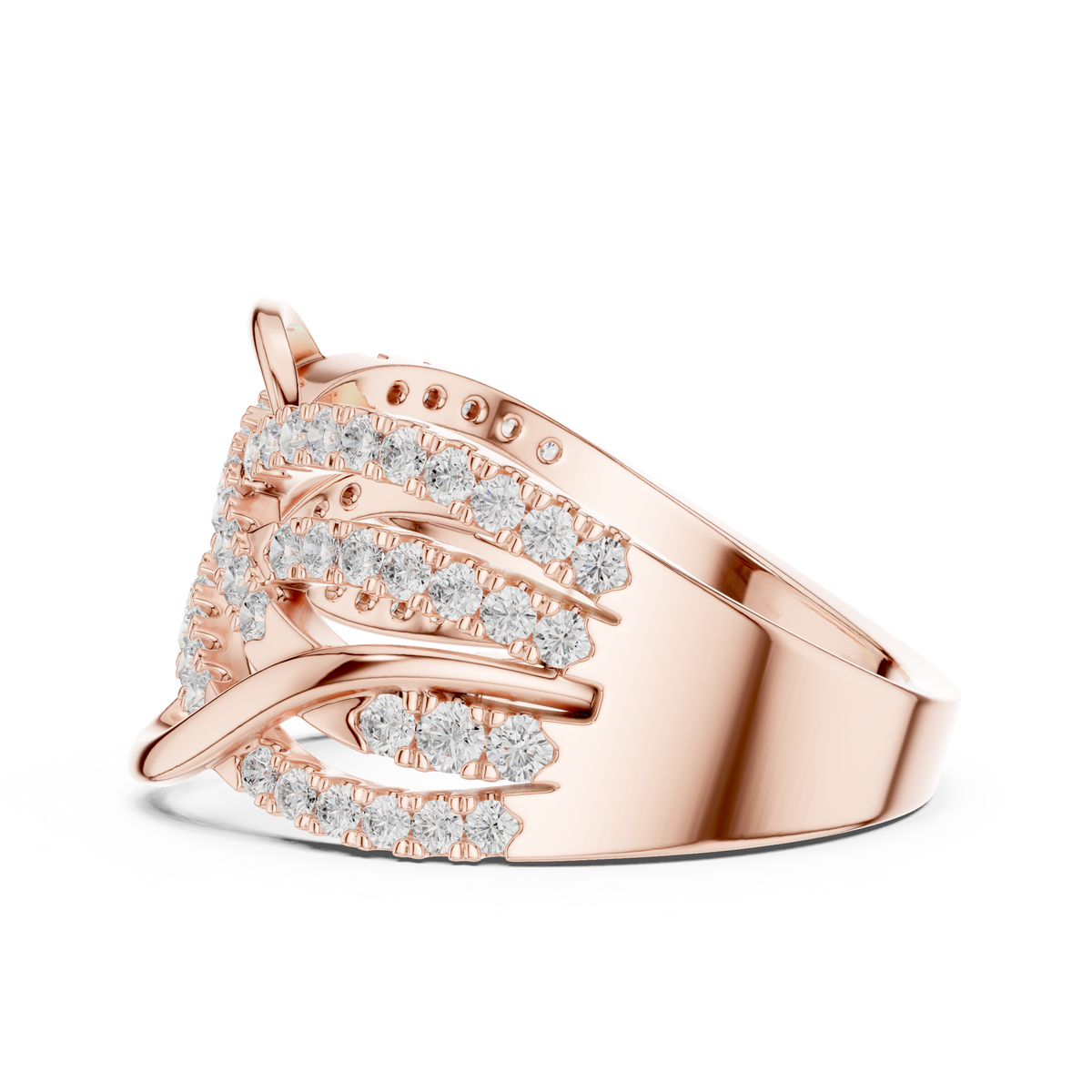 Gold Infinity Pave Round Lab Grown Diamond Seriq Ring