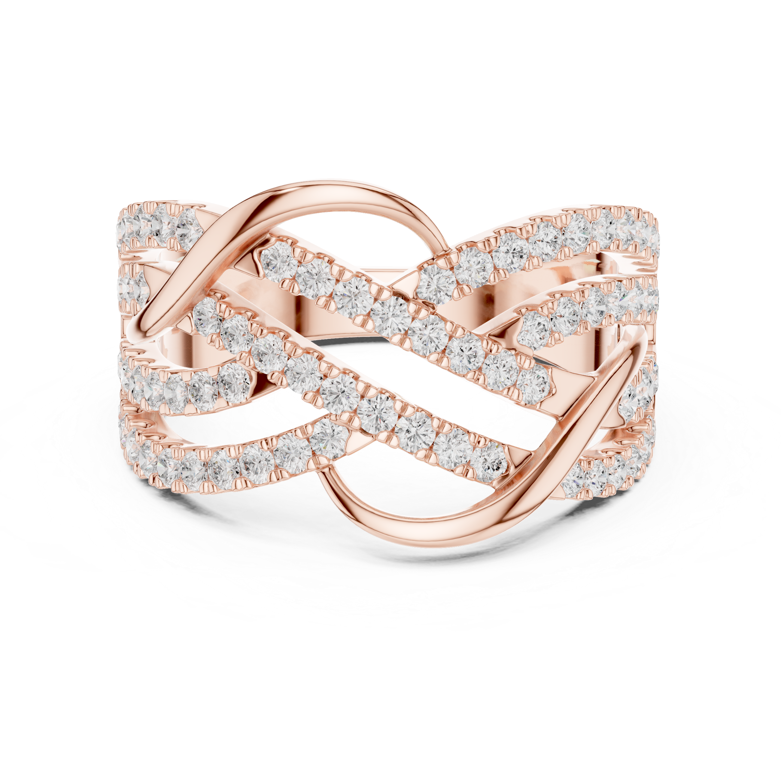 Gold Infinity Pave Round Lab Grown Diamond Seriq Ring