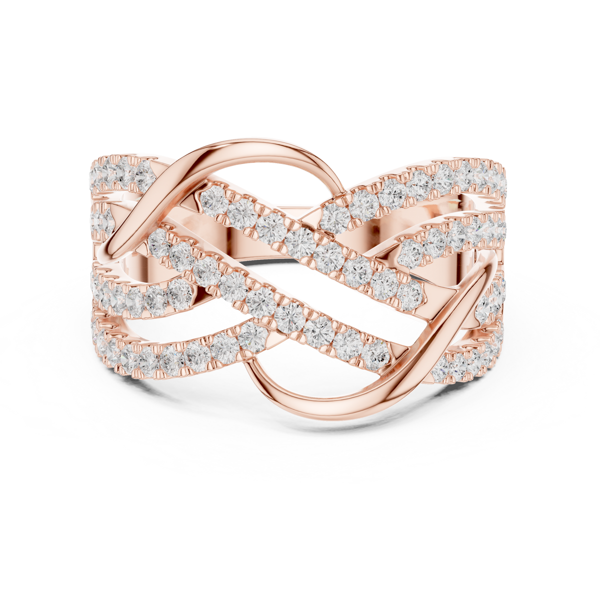 Gold Infinity Pave Round Lab Grown Diamond Seriq Ring