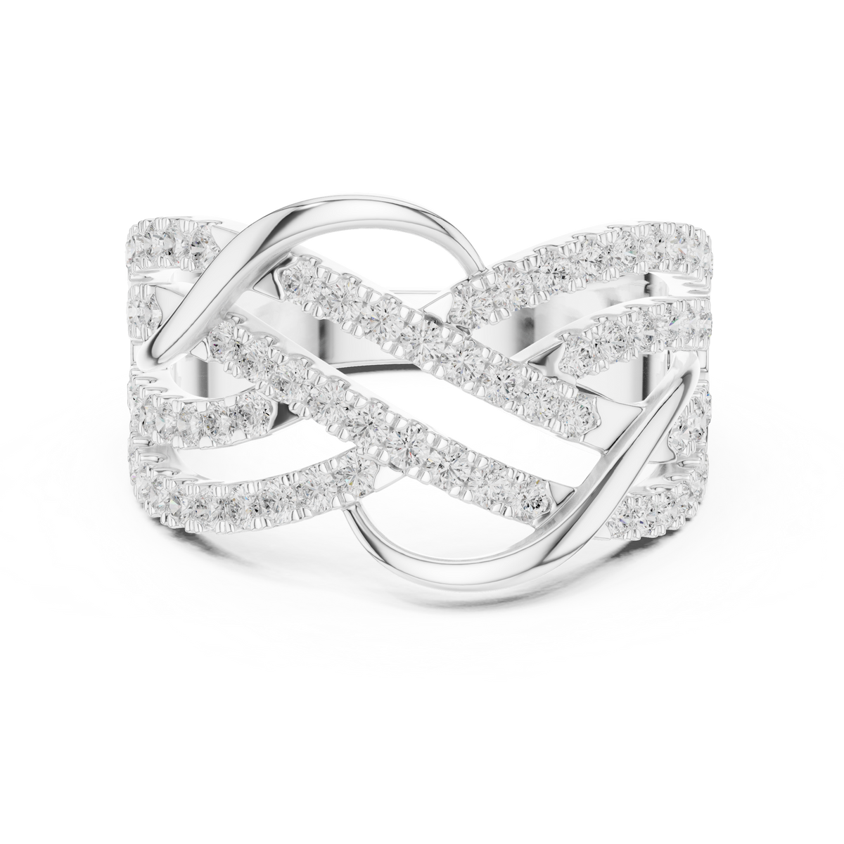 Gold Infinity Pave Round Lab Grown Diamond Seriq Ring