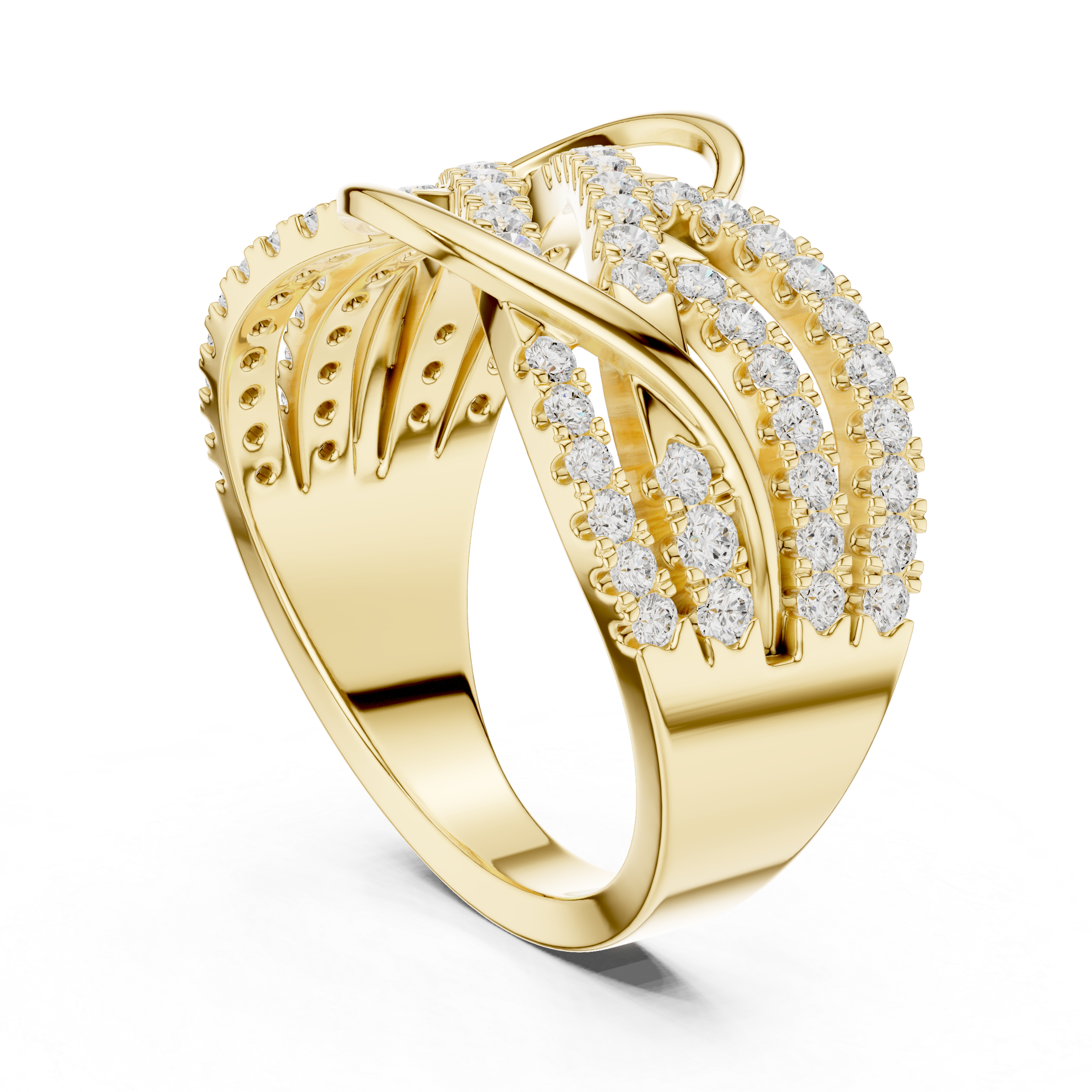 Gold Infinity Pave Round Lab Grown Diamond Seriq Ring