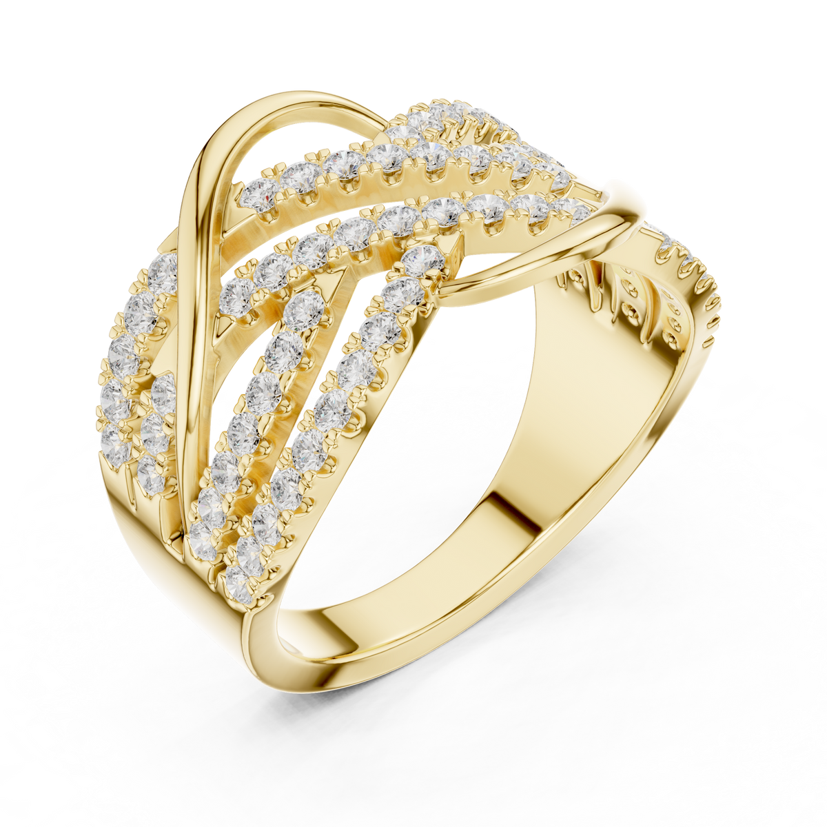 Gold Infinity Pave Round Lab Grown Diamond Seriq Ring