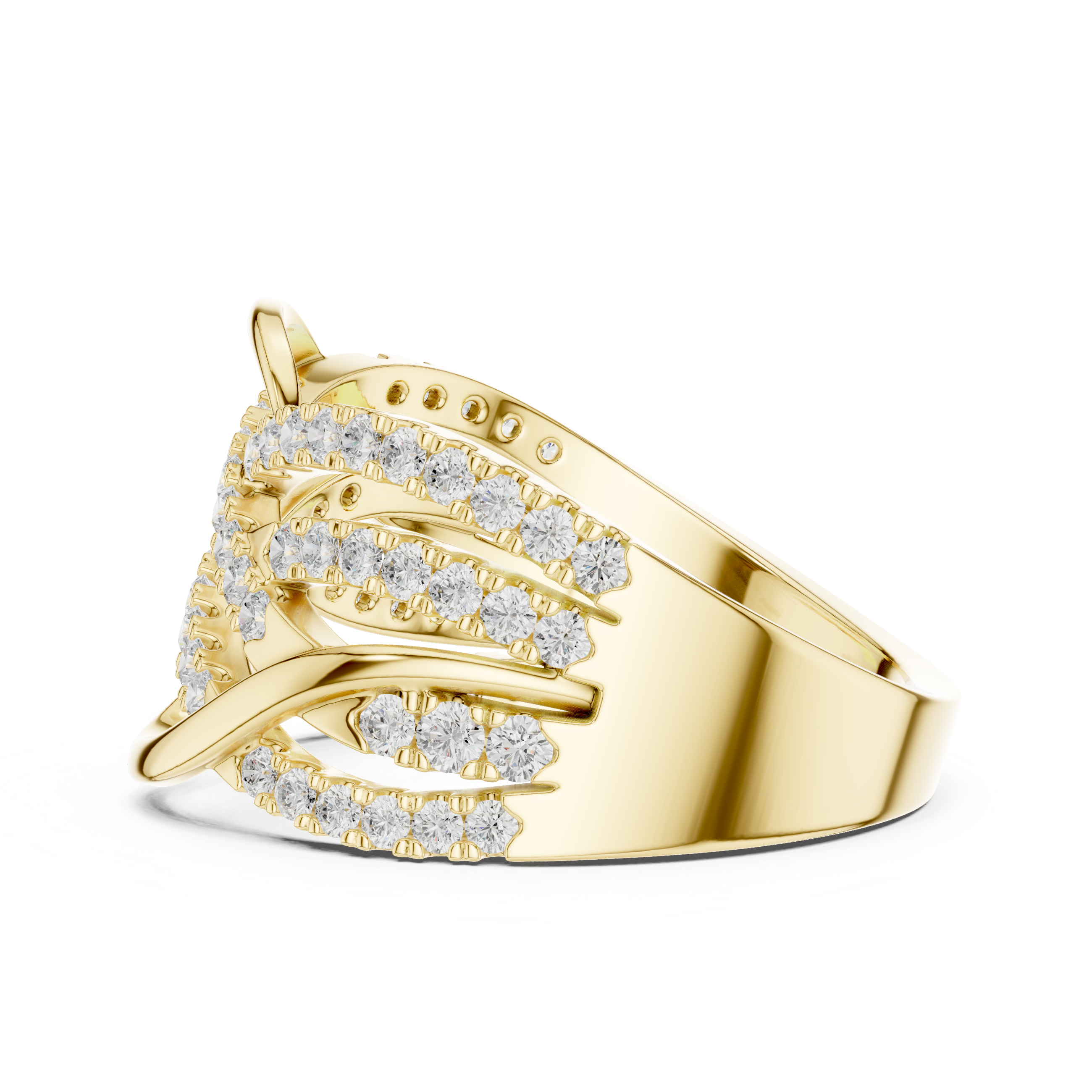 Gold Infinity Pave Round Lab Grown Diamond Seriq Ring